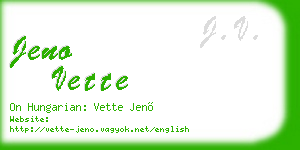 jeno vette business card
